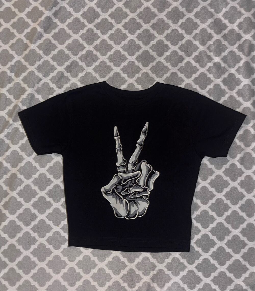 Skeleton cropped baby tee